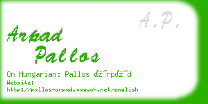 arpad pallos business card